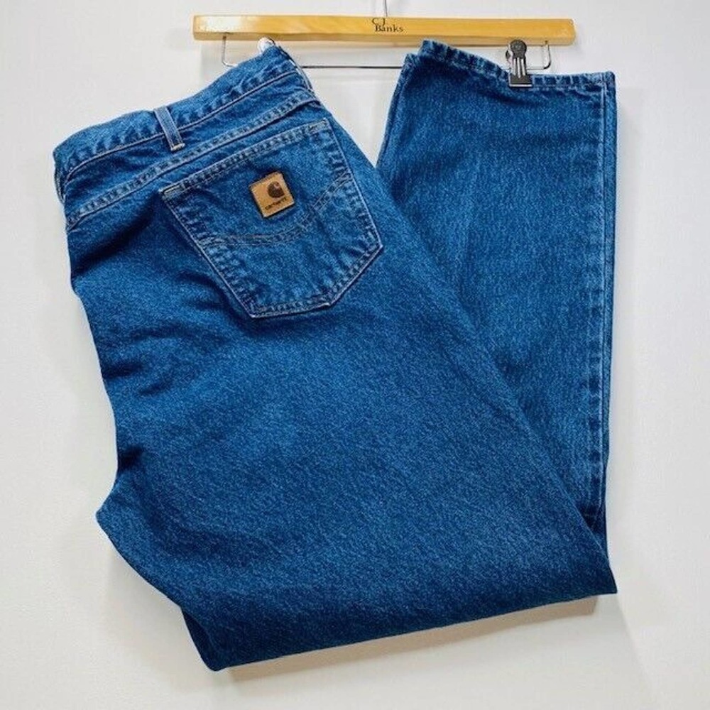 Carhartt Jeans Men’s Size 44x32 Relaxed Fit Dark Wash‎ Denim Blue Work Jean